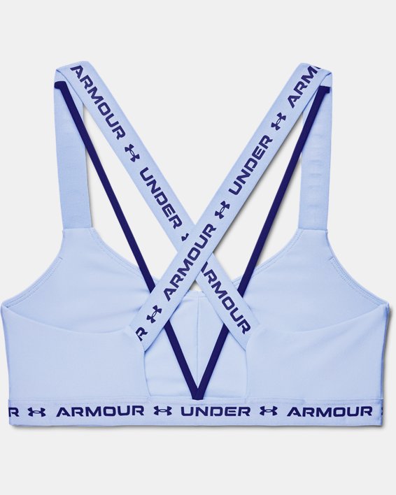 Damen UA Crossback Low Sport-BH, Blue, pdpMainDesktop image number 9